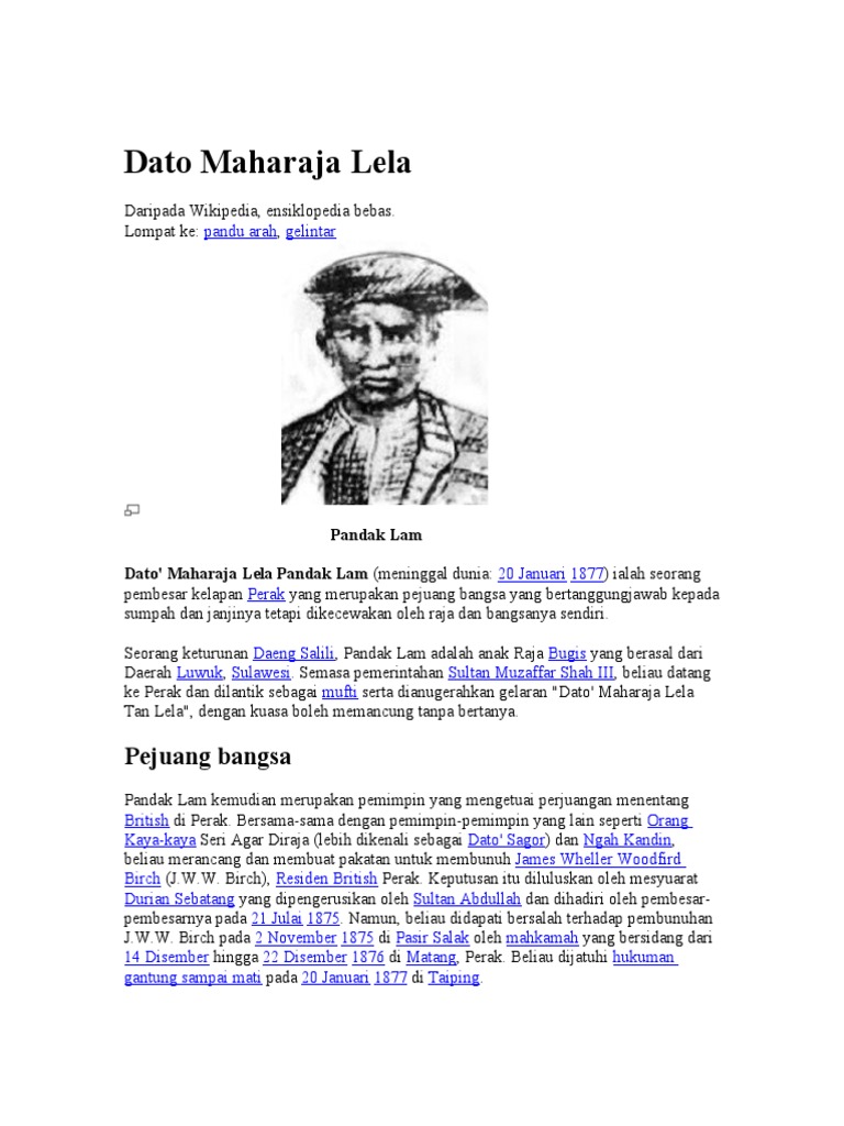 Dato Maharaja Lela Pdf