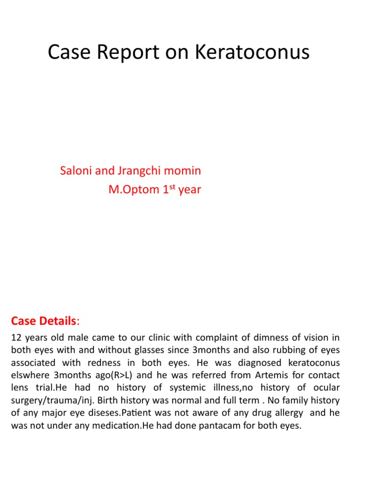 Case Report On Keratoconus PDF