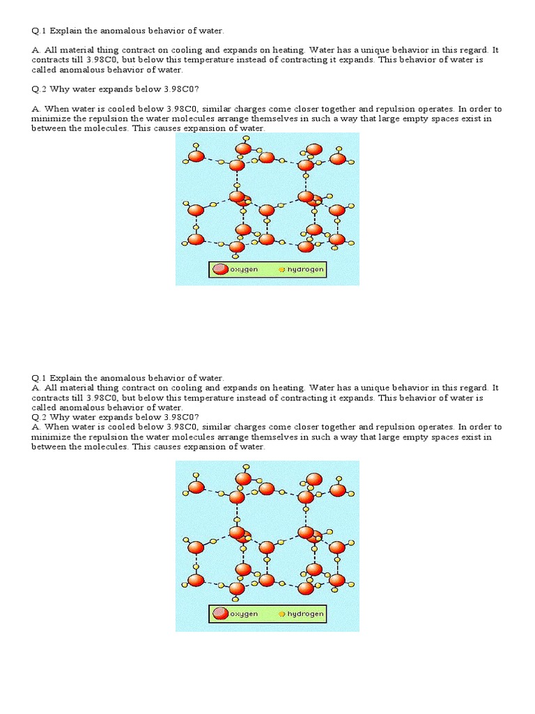 Anomalous Behavior of Water Explained | PDF | Ice | Water