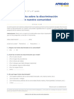 Encuesta sobre discriminación en la comunidad 3er y 4to grado