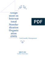 Assign Ment On Internat Ional Standar Dization Organiz Ation (ISO)