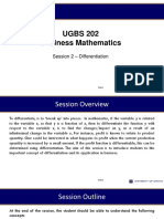 UGBS 202 Business Mathematics: Session 2 - Differentiation