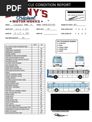 Vehicle Condition Report Template Cowest Tours