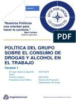 Politica Del Grupo Sobre El Consumo de Drogas y Alcohol en El Trabajo - Policy Document (Es)