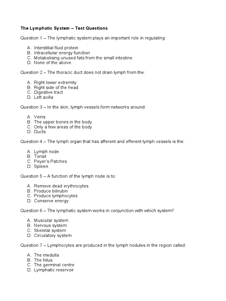 Is Your Lymphatic System Working Correctly Take This Test - 093z11z
