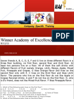 Winner Academy of Excellence: Company Specific Training Company Specific Training