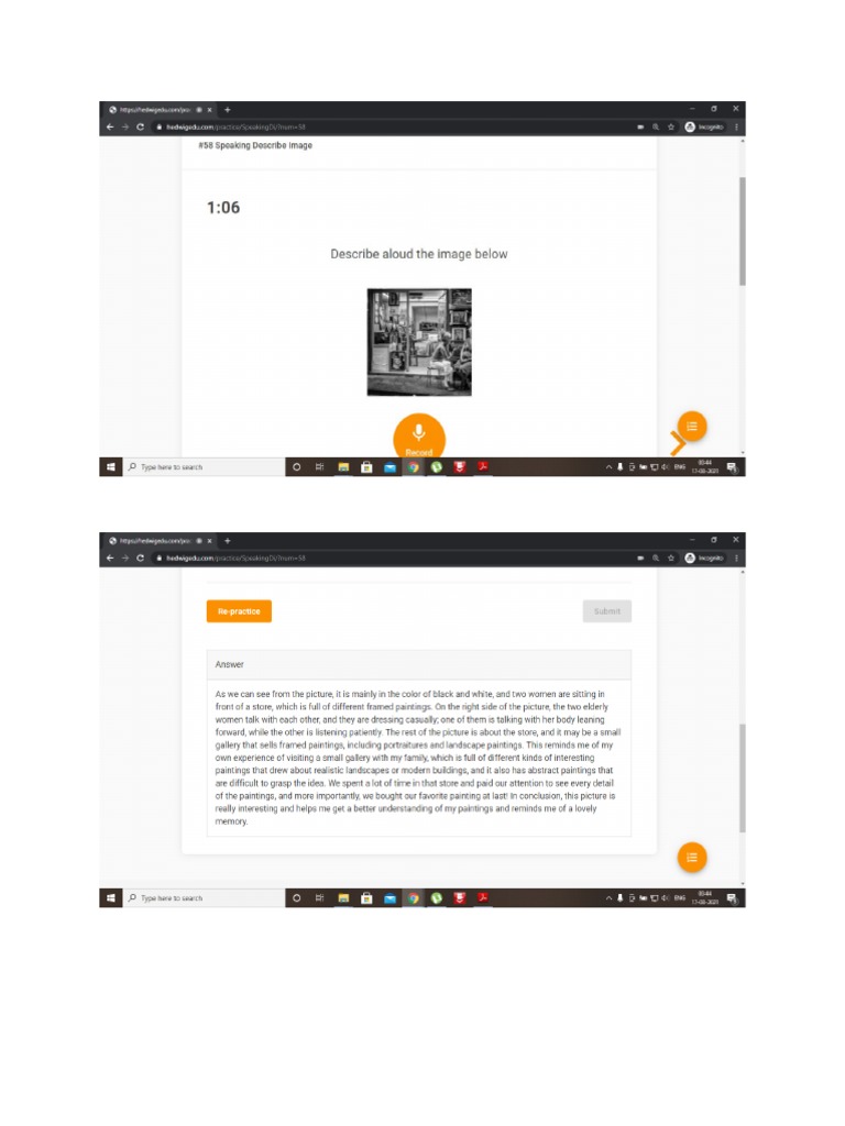 Duolingo Speaking & Describe The Image. PDF