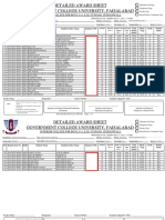 Detailed Award Sheet for IT Course