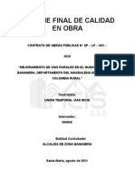 Informe Final de Calidad en Obra