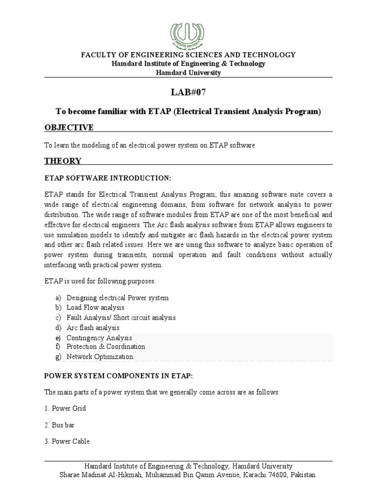 Introduction to ETAP Software Usage | PDF | Relay | Fuse (Electrical)
