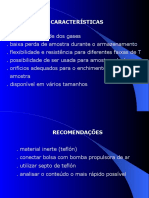 Bolsas de amostragem para análise de gases e vapores