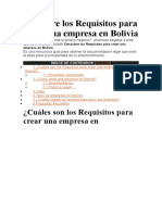 Requisitos crear empresa Bolivia