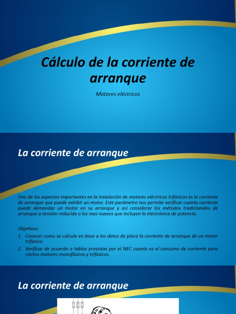 Cálculo de Corriente de Arranque de Motores | PDF | Corriente eléctrica ...
