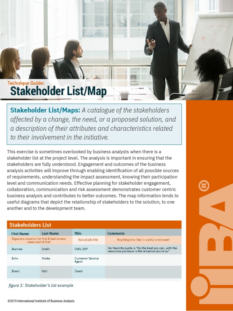 Technique Guide 3 Stakeholders List | PDF | Business Analysis | Business