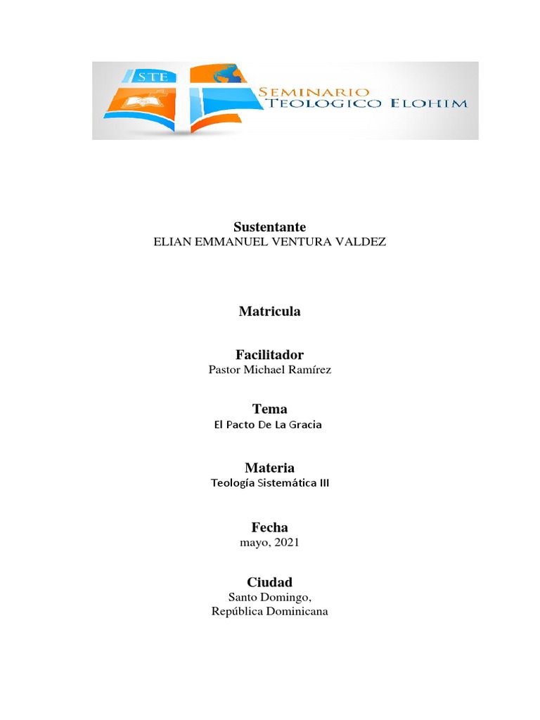 El Pacto de Gracia en la Biblia | PDF | Cristo (título) | Gracia en el ...