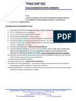 Relação de Documentos Admissionais - 2021.2