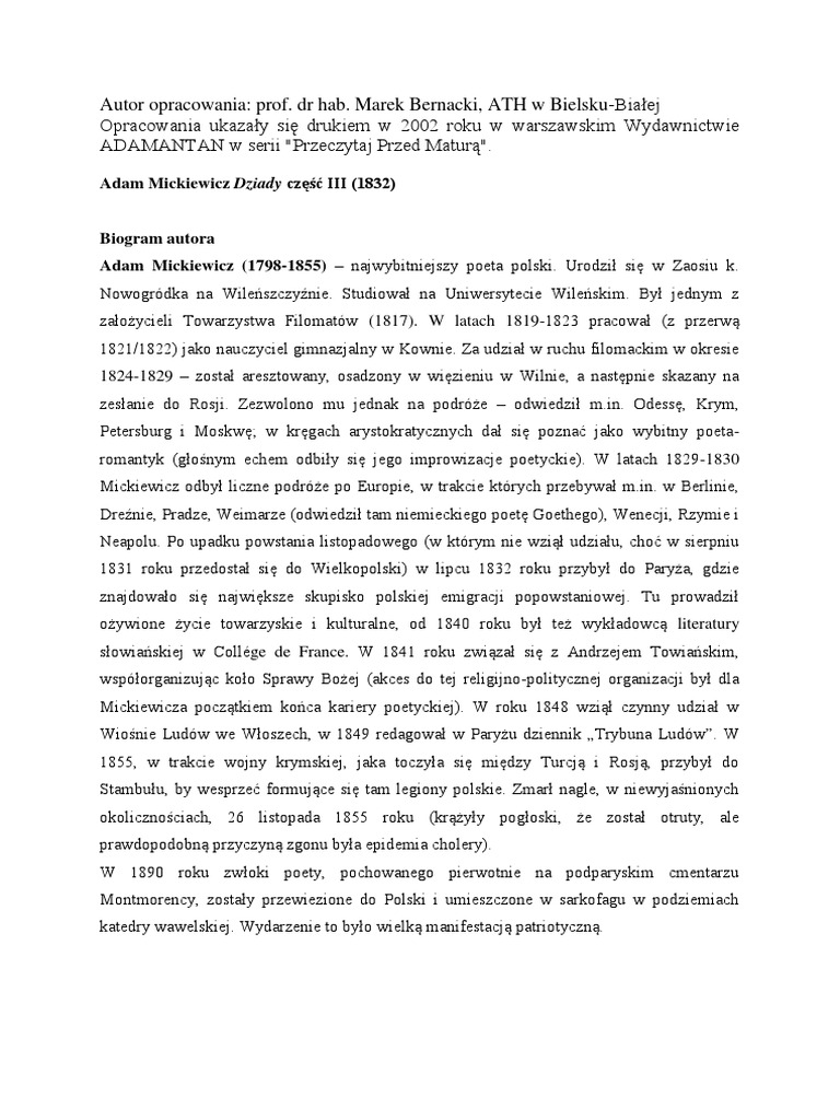 Charakterystyka Konrada Dziady Cz 3