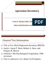 Beck Depression Inventory: Carlos F. Martinez MHA, M.Ed