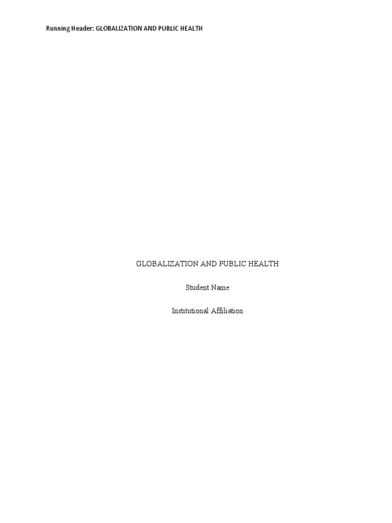 Globalization's Impact on Public Health | PDF | Globalization | Public ...