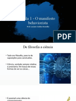 Aula 1 - História e o Manifesto Do Behaviorismo