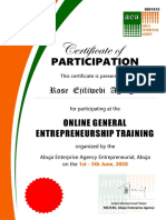 Certificate Of: Participation