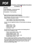 Francophone Population of Alabama