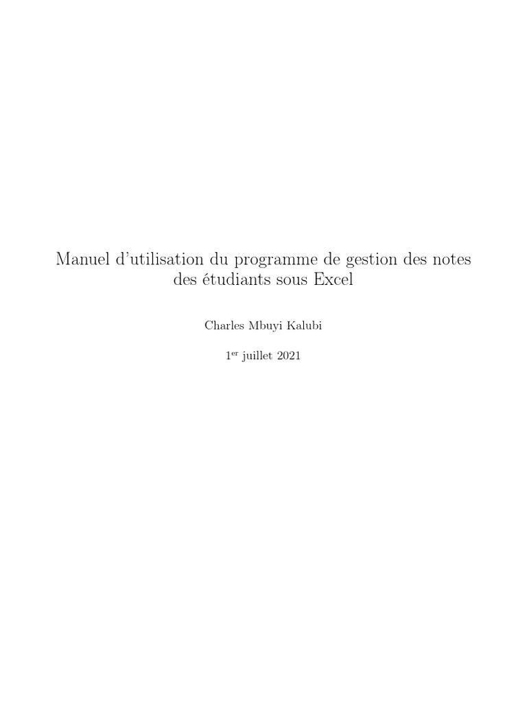 Gestion des notes avec GPEE sous Excel | PDF | Microsoft Excel | Microsoft