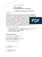 Solicitud Cambio de Titular Registrado Ante El Igac Ana Cilia y Eladio