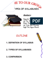 Topic: Types of Syllabuses