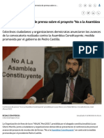 Mira EN VIVO La Conferencia de Prensa Sobre El Proyecto "No A La Asamblea Constituyente" - Pedro Castillo - Perú Libre - POLITICA - PERU21