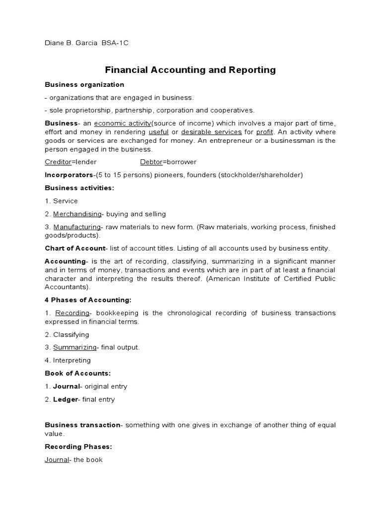 Financial Accounting and Reporting | PDF | Debits And Credits | Expense