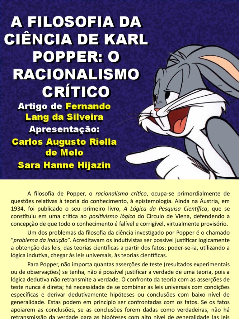 A Filosofia Da Ciência de Karl Popper | PDF | Science | Falsificabilidade
