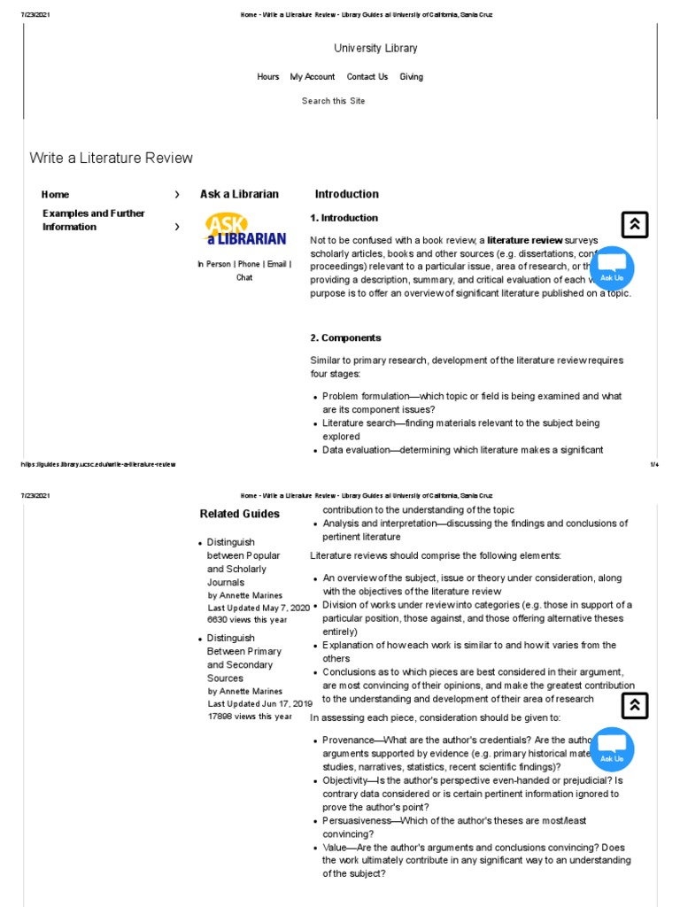 Write A Literature Review - Library Guides at University of California ...