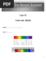 Unit 7E Acids and Alkalis: Name: .