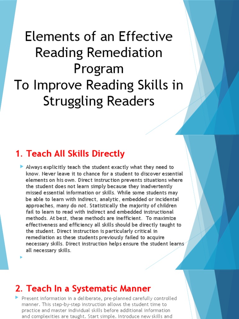 Effective Reading Remediation Strategies Pdf Reading Comprehension