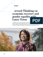 Forward Thinking On Economic Recovery and Gender Equality Wtih Laura Tyson Final