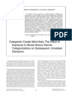 Categories Create Mind-Sets: The Effect of Exposure To Broad Versus Narrow Categorizations On Subsequent, Unrelated Decisions