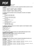 Acordo Ortográfico - Exercícios - Lista 1