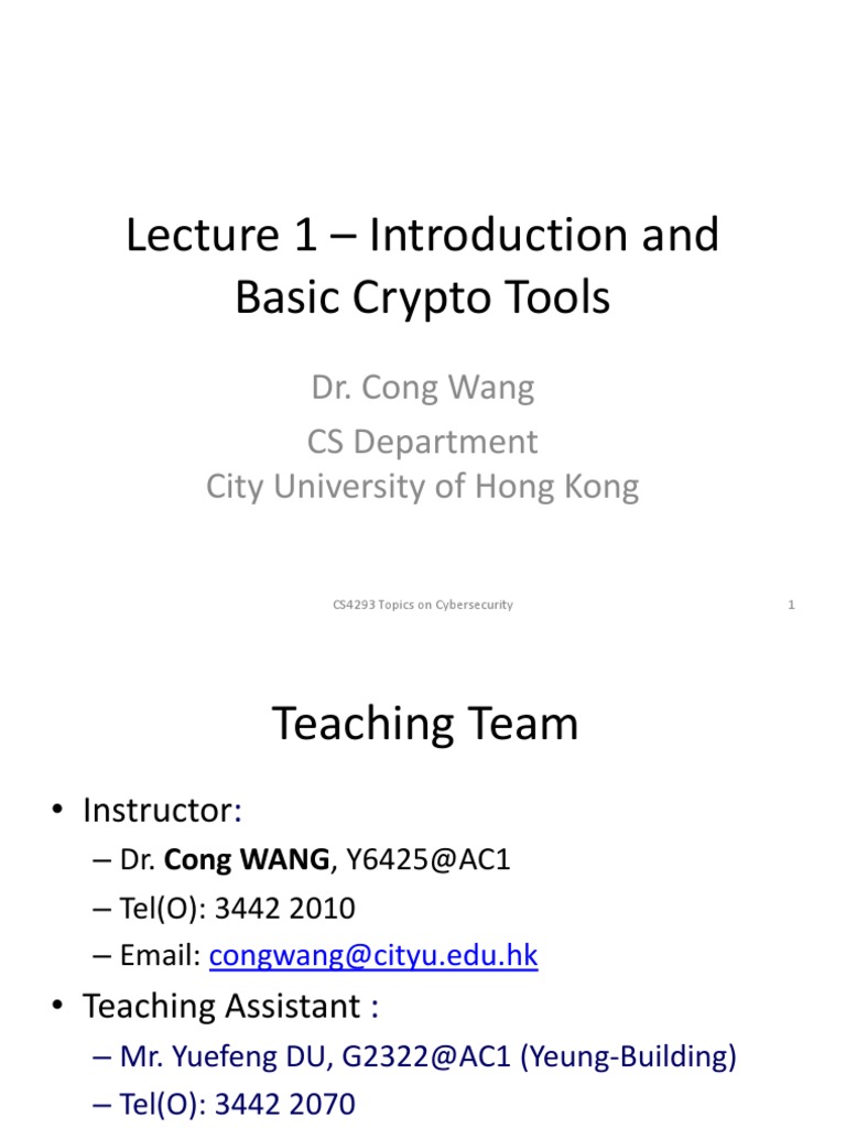 Intro to Cybersecurity & Crypto Tools | PDF | Encryption | Cryptography