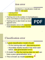 Classification Error: Training Errors Generalization Errors