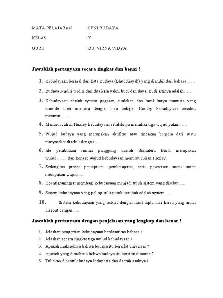 Tugas Minggu Ke 3 Konsep Budaya Pdf