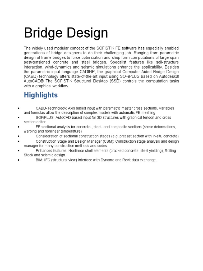 Advanced Bridge Design with SOFiSTiK | PDF