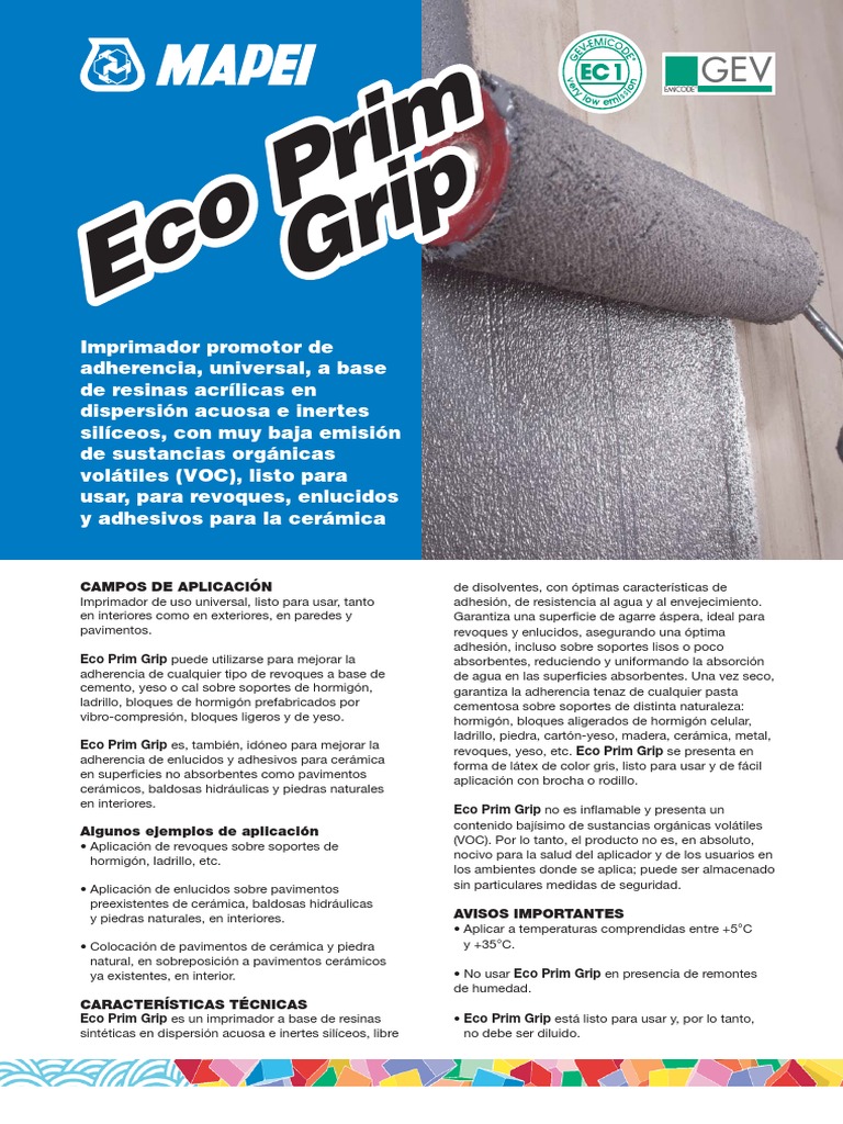 FICHA TECNICA EcoPrimGrip Es Descargar gratis PDF Hormigón Yeso