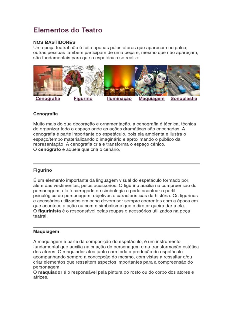 Elementos Do Teatro | PDF | Ator