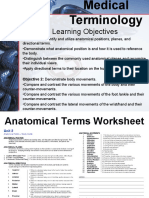 Medical Terminology Learning Objectives