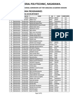 First Batch Provisional Admissions 2020 2021 Edition ND