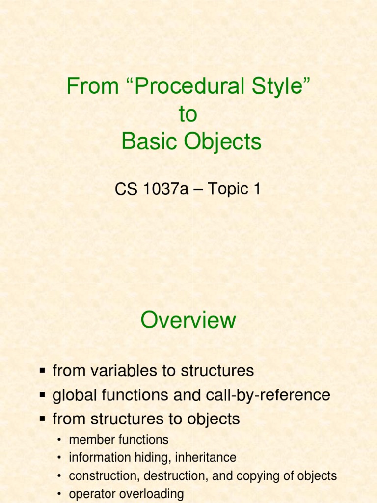 01 Procedural Vs Objects | PDF | Programming | Constructor (Object ...