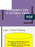 Introductio N To Fraction: Level 3C