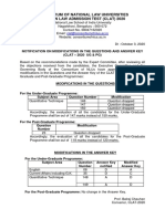 Modifications in The Questions and Answer Key