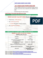 Mh-Cet (LL.B 5 Year) Exam Analysis